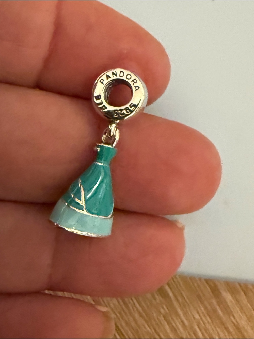 Disney teal and aqua enamel dress dangle charm